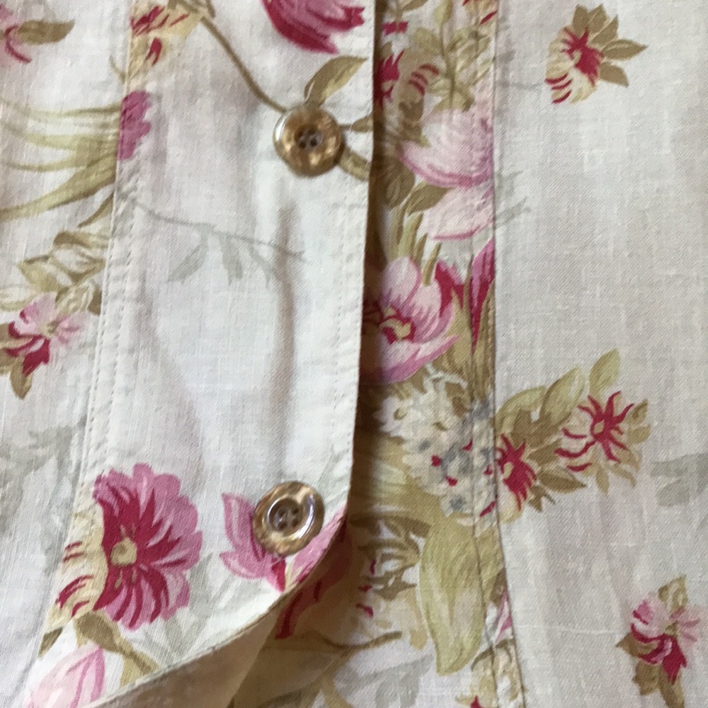 Linen Floral Poet’s Shirt Jacket - Picture 9 of 10